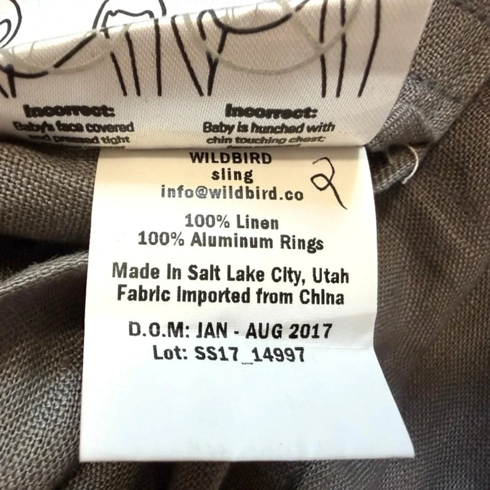 WildBird Chickadee RARE 2017 grey Modal/Linen Ring Sling 74
